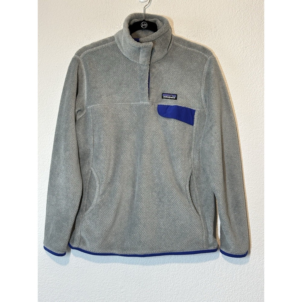 Patagonia Womens Size Large Re-Tool Snap T Polartec Fleece Pullover Sweater Gray